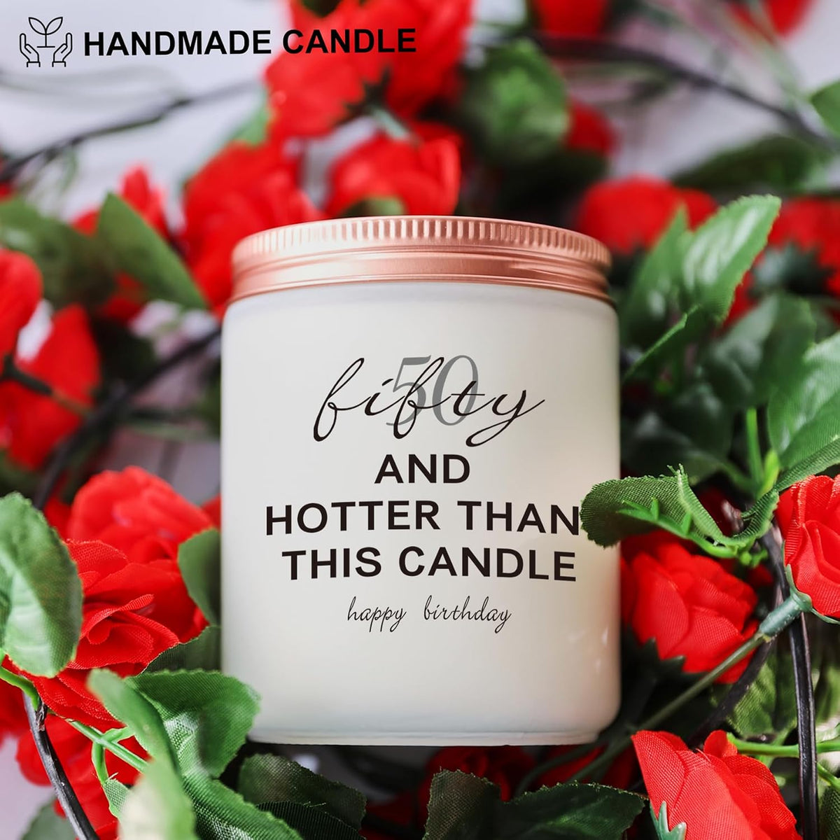50th Birthday Gifts for Women, Men - Funny 50 Year Old Happy Birthday Candle Gift