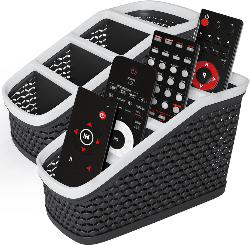 Tafura Remote Control Holder, 2 Pack, 4-Compartment Organizer
