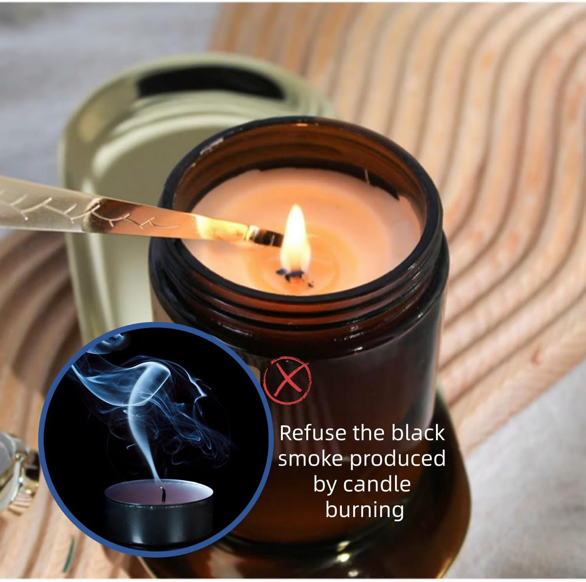 Candle Wick Trimmer and Candle Snuffer Hook Set, Copper-plated nickel material, Sharp Scissors for Precise Wick Trimming