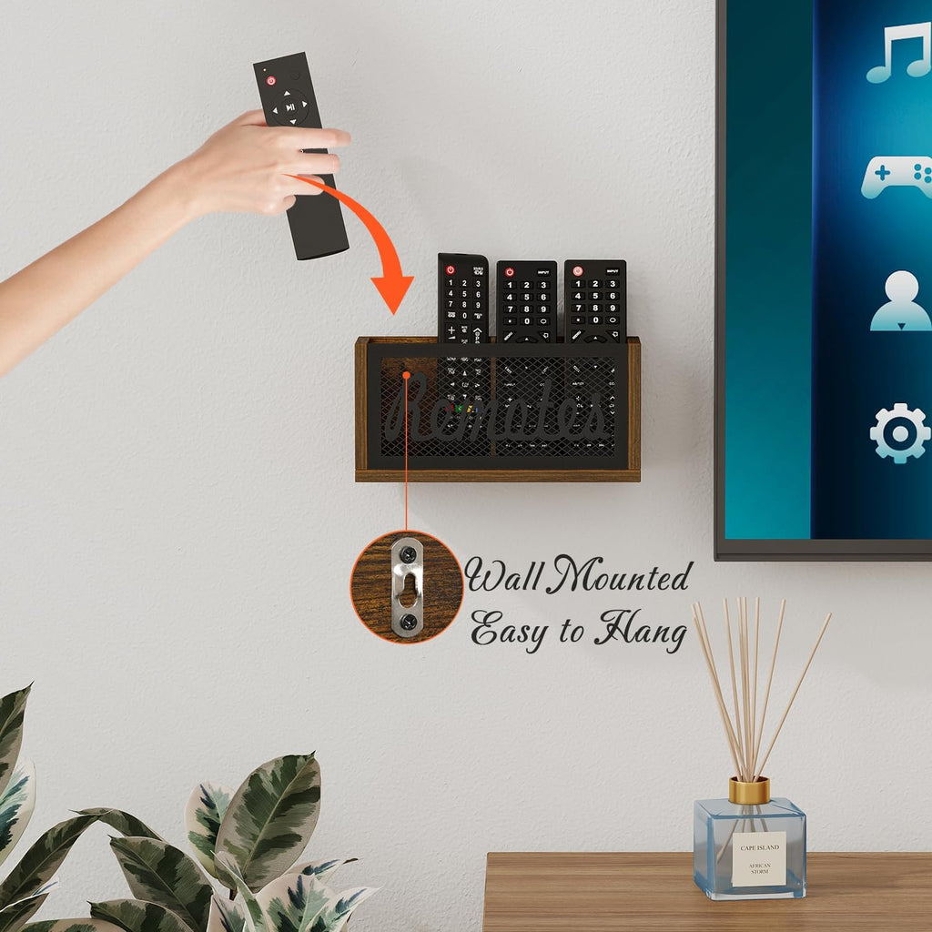YINMIT Remote Control Holder,2-Slot TV Remote Caddy,Wall Mount and Tabletop