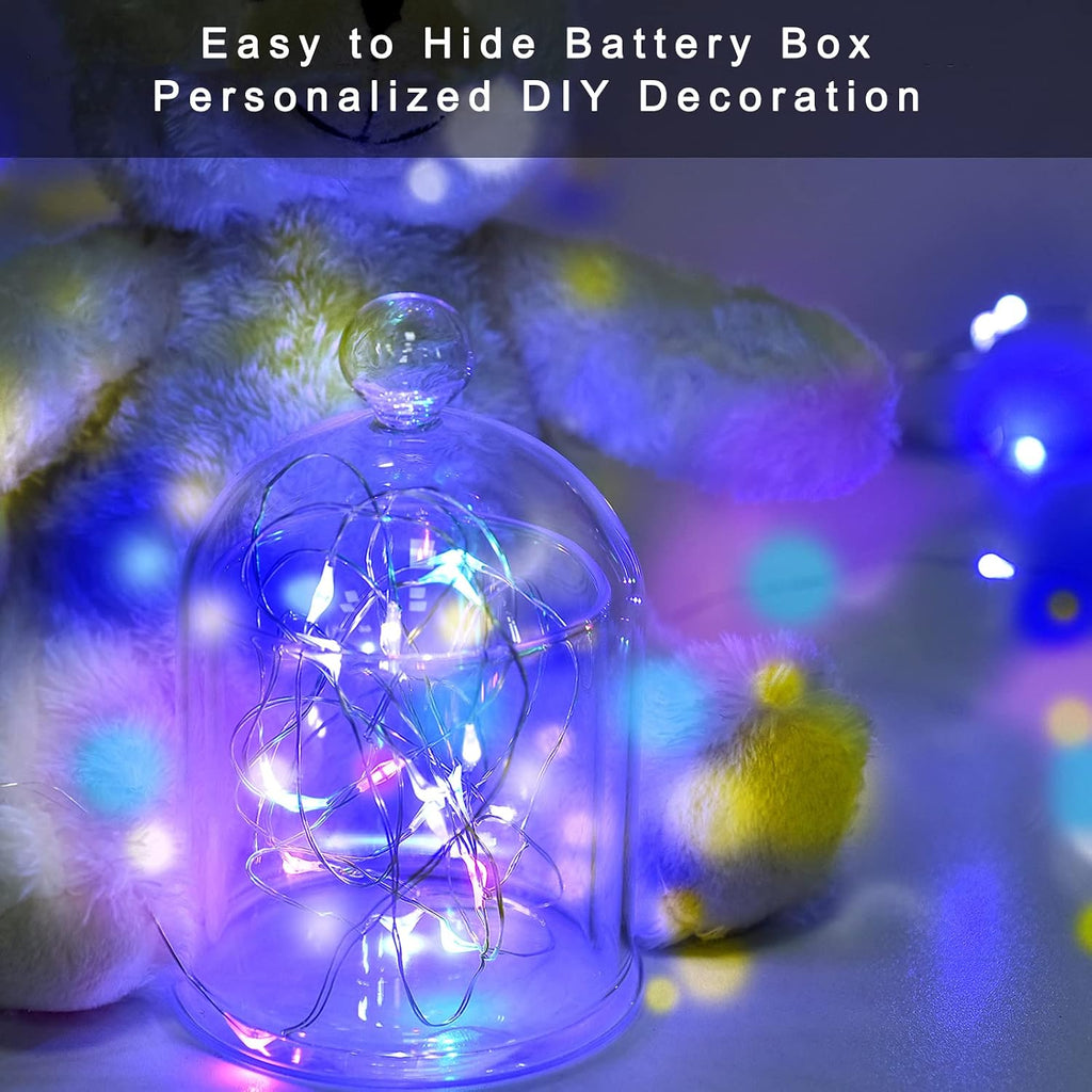 Ostwiki Colored Fairy Lights Mini Lights Battery Operated, 12-Pack