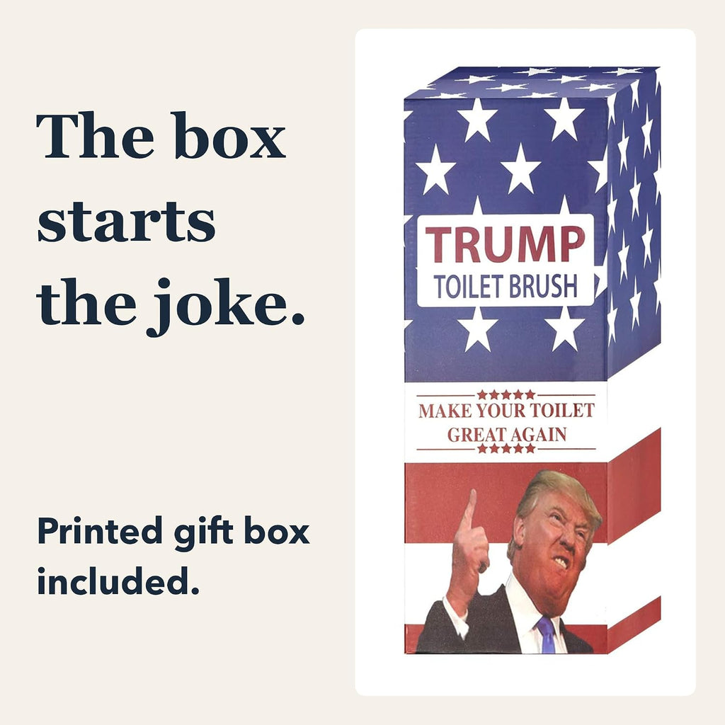 Donald Trump Toilet Brush with Holder & Gift Box, Gag Gift