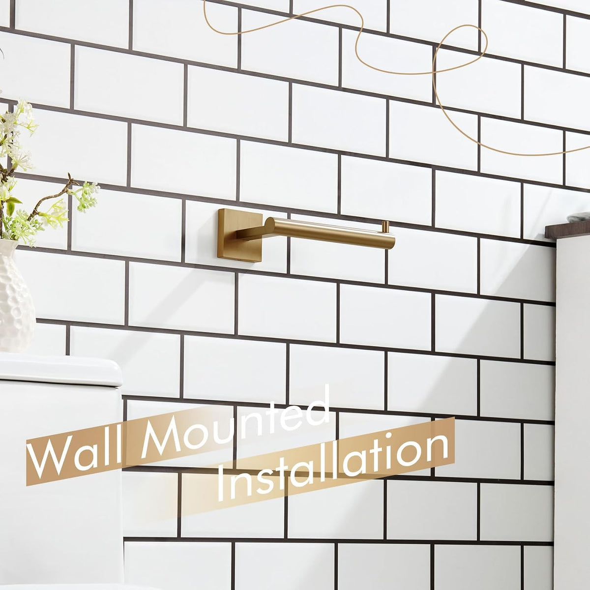 KOKOSIRI Toilet Paper Holder Champagne Bronze Toilet Roll Holder Hold Mega Rolls Kitchen Bathroom Tissue Paper Dispenser Stainless Steel, B2005CPG