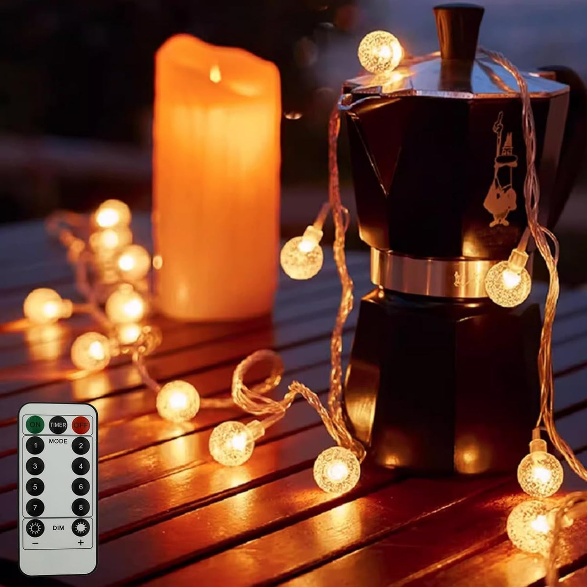 GTSYDING Bubble Globe String Lights USB Powered, 19.6 FT 40 LEDs 8 Modes Waterproof Hanging Crystal Ball Fairy Lights Remote for Indoor Bedroom Patio Party Decorations, Warm White