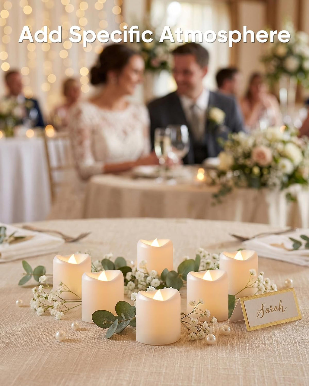 White LED Flameless Votive Tealight Candles, Warm White, 1.5"x1.6", 100Pack