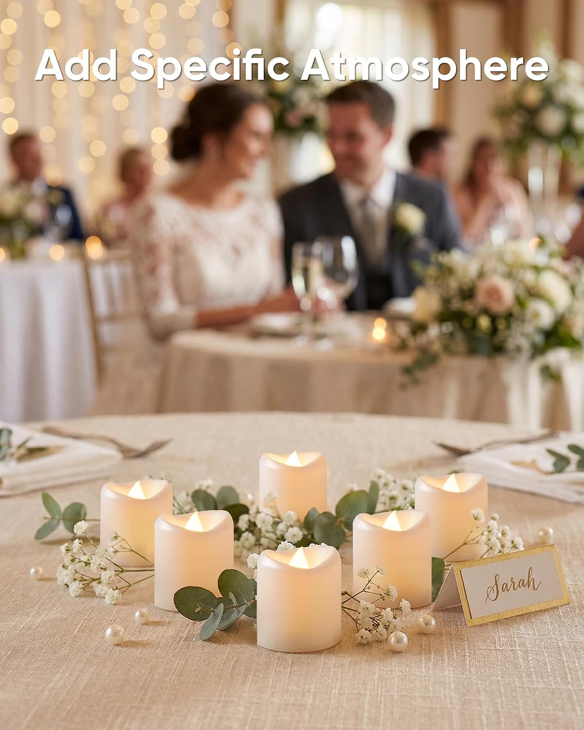 White LED Flameless Votive Tealight Candles, Warm White, 1.5"x1.6", 100Pack