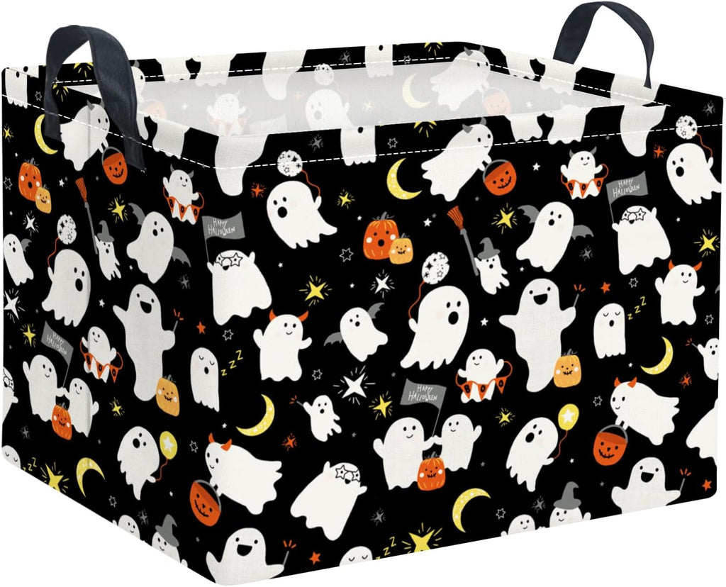 Rectangular Storage Basket, Black Playing Ghost