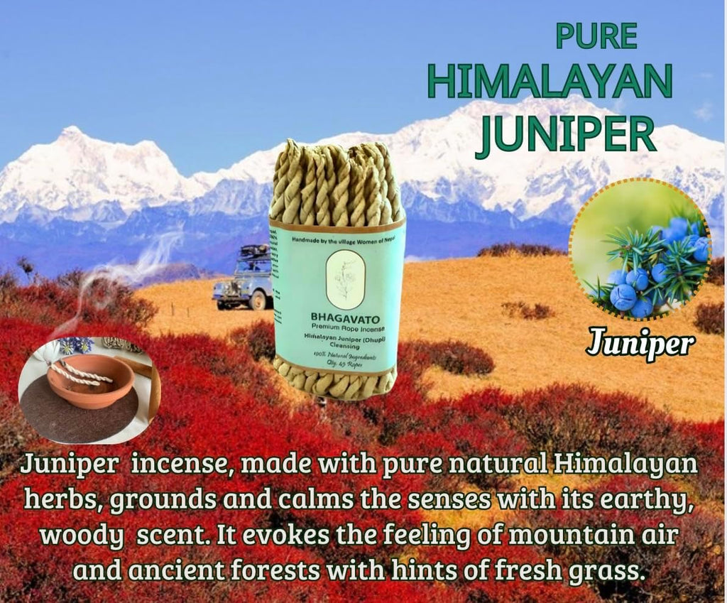Handmade Himalayan Rope Incense,Eco-Friendly, Aromatic Ambiance, Healing, Purification, Made from Pure Himalayan Herbs (Natural Juniper (Dhupi))