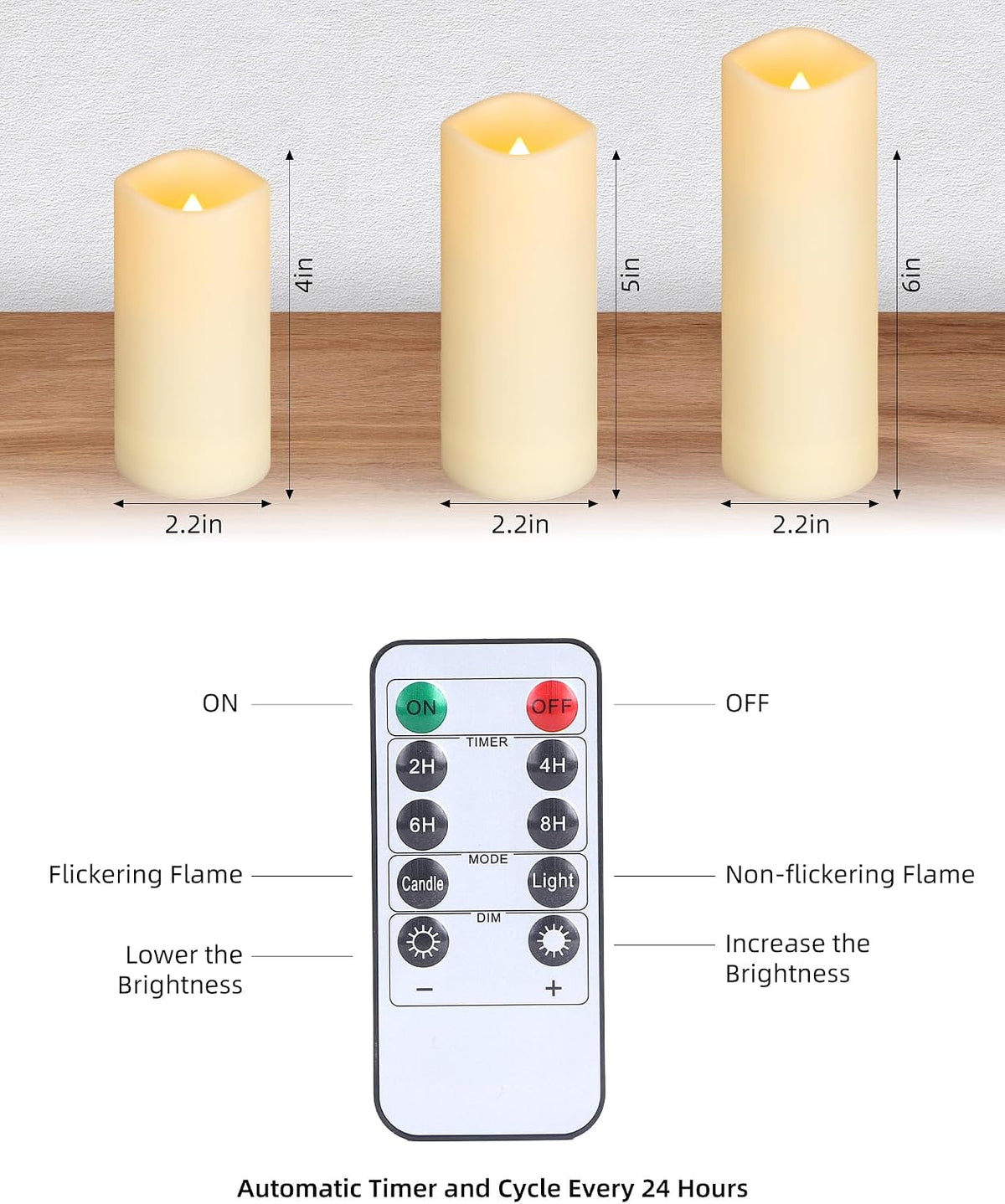 Enido Waterproof Flameless Candles, Set of 12 Battery Operated LED Candles