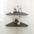FerdY 2-Pack 10" Matte Black Recessed Corner Shower Shelf, for Tiled Bathroom Walls, Floating Shower Shelf, 304 Stainless Steel Shower Caddy Storage Shelves, No Drilling Required, Irregular Diamond