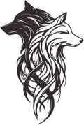Xedatric Metal Wolf Heads Wall Decor – Black & White Dual Art