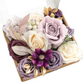 Ling's moment Fake Flowers Box, Lilac & Cream, Mini Combo