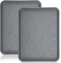 Boot Tray for Entryway Indoor, Heavy Duty Shoe Mat 2 Packs, 16.8"x12.8" Waterproof Shoe Tray with Raised Edge, Outdoor Multi-Purpose Tray for Boots, Garden, Pets (Grey)