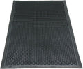 Rubber-Cal "Dura-Scraper Linear" Commercial Rubber Entrance Door Mat - 3/8 in x 3 ft x 5 ft - Black