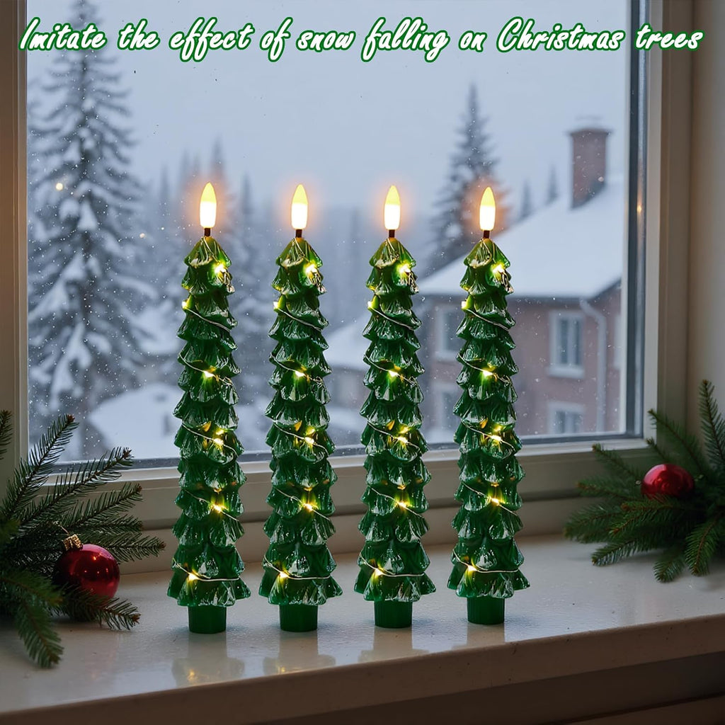 GenSwin Christmas Tree Flameless Taper Candles candlesticks Remote Timer