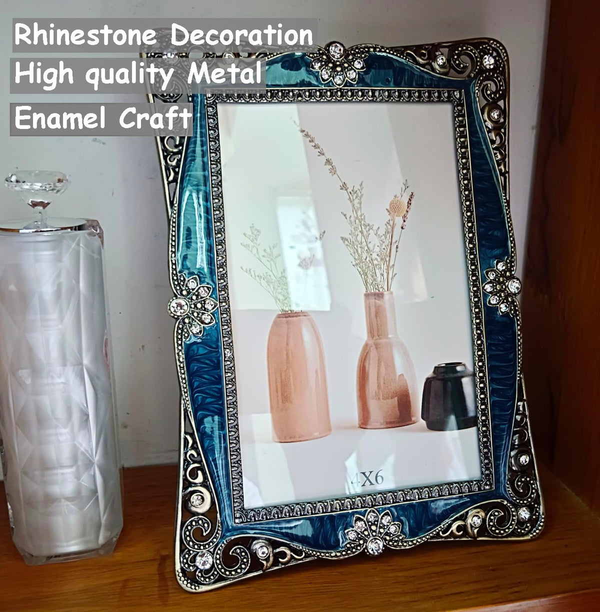 4x6 Vintage Metal Picture Frame, Retro Decoration,