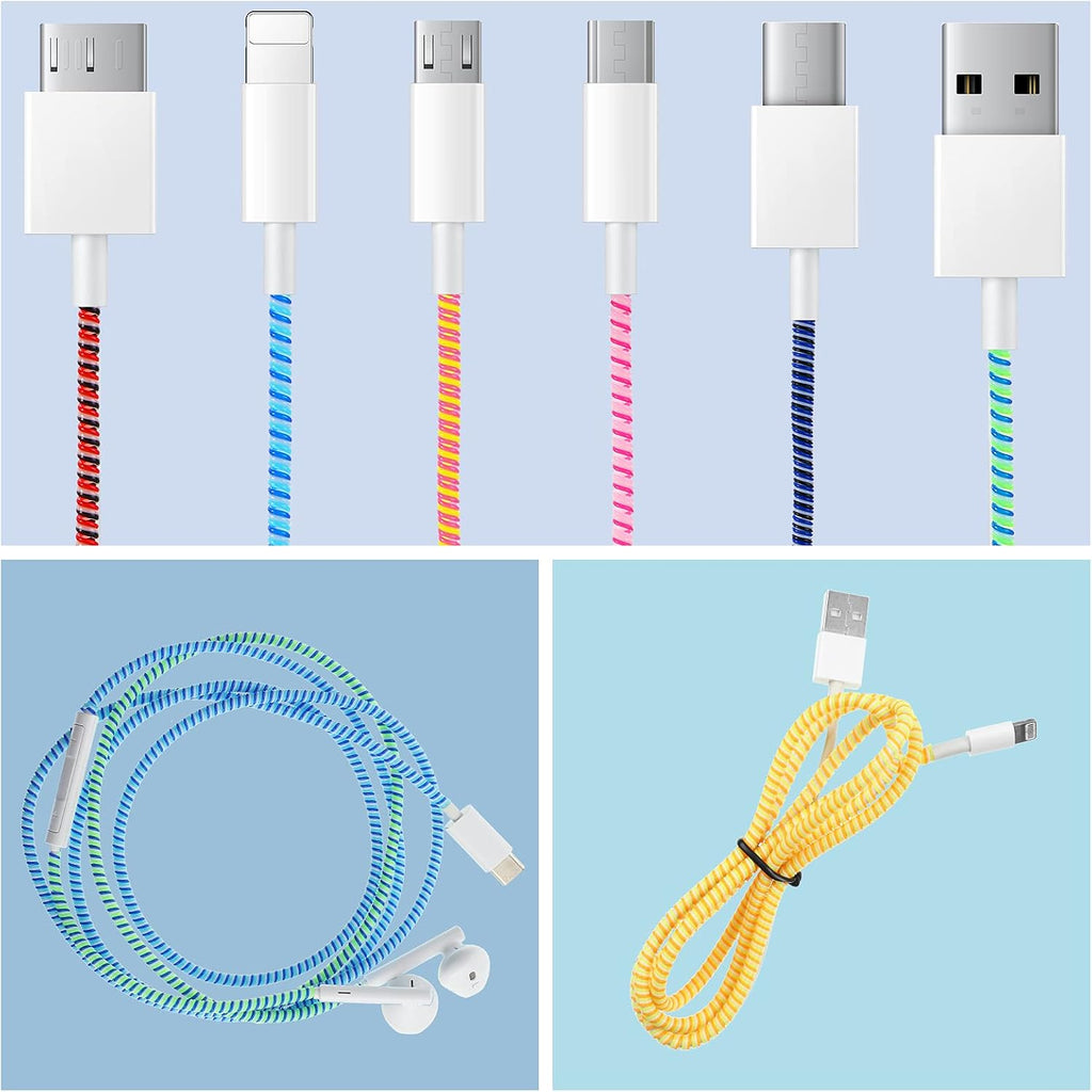 Frienda 15 Pcs Spiral Cord Protectors from Pets No Chew Vivid Color