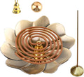 Coils Incense Burner Holder, Brass Incense Holder, Gold Lotus Incense Sticks Holder, Incense Coils Spiral Design for Long-Lasting Fragrance Meditation Yoga Decor Home