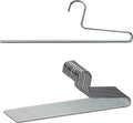 Mawa by Reston Lloyd Trouser Series Non-Slip Space-Saving Clothes Hanger with Single Rod for Pants, Style KH/1, Set of 10, Silver