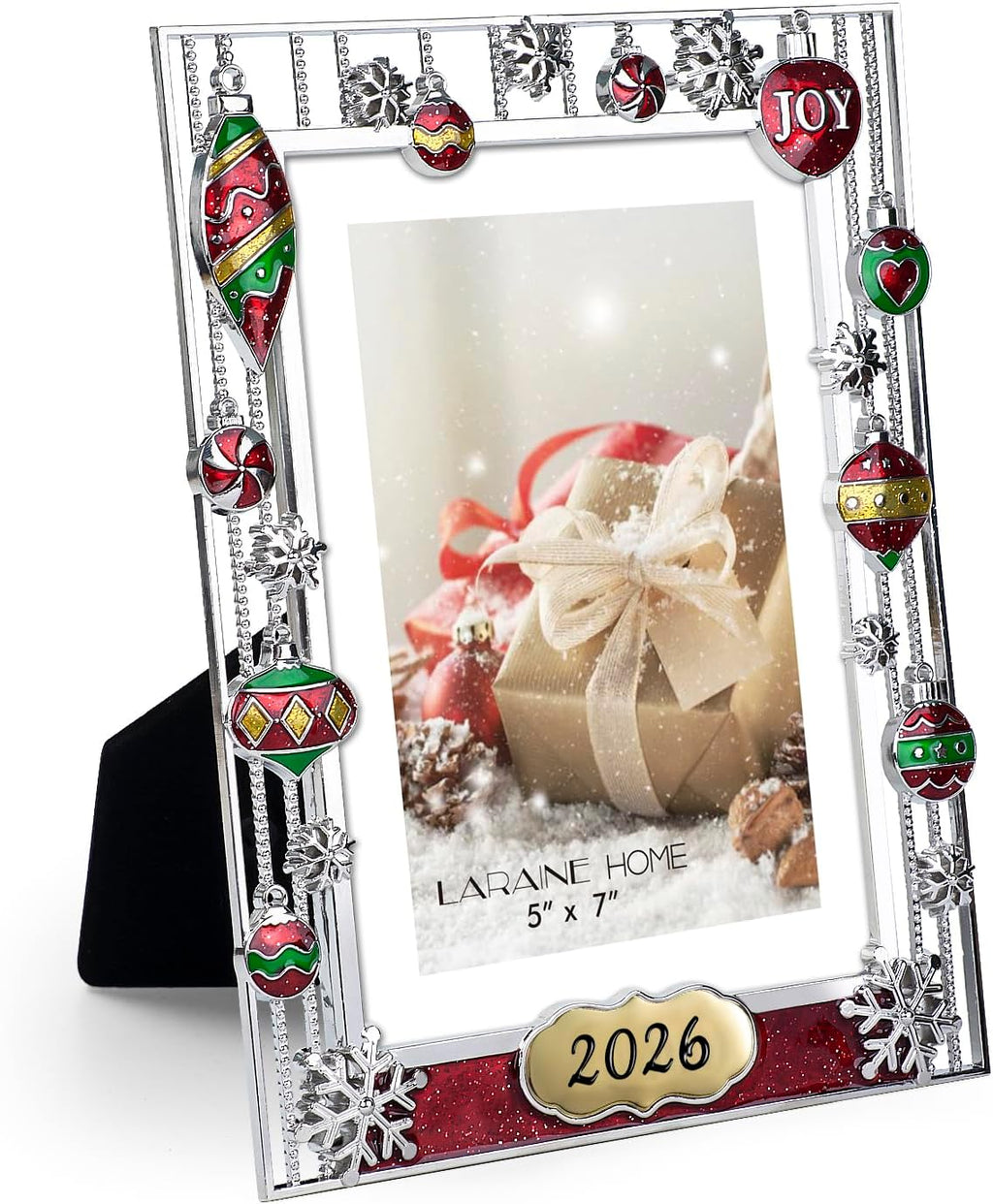 LARAINE Picture Photo Frame 5x7 Metal 2026 Christmas High Definition Display Pictures for Tabletop Home Decorative Holiday Gift (2026)