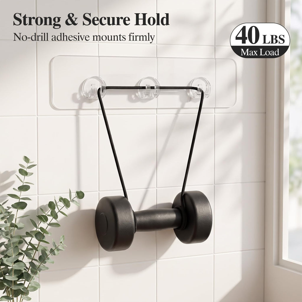EAGMAK 4 Pack Transparent Shower Caddy Adhesive for Replacement, No Drilling, Soap Holder, Bathroom Storage Shelves and Kitchen Racks