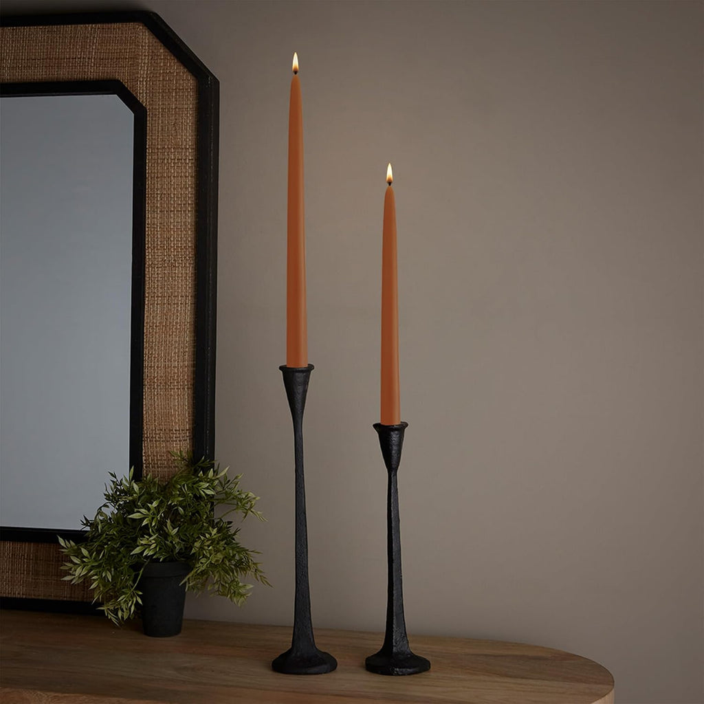 Root Candles 12-Count Unscented Taper Candles Smooth Hand-Dipped Dripless Beeswax Enhanced Boxed Candle Set, 12-Inch, Rust