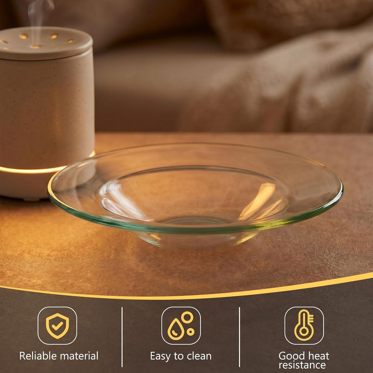 Patelai 2 Pieces Replacement Wax Warmer Dish, 4.5 Inches Round Glass Plate
