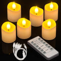 Yme Remote Control Votive Candles, Rechargeable Tea Lights with Timer