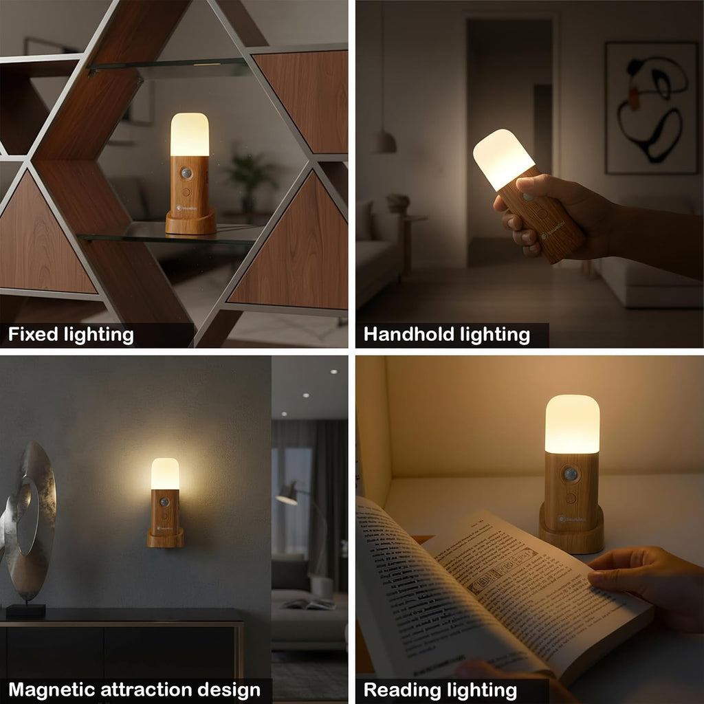 Motion Sensor Night Light, Rechargeable Magnetic LED Lamp, 2 Pack