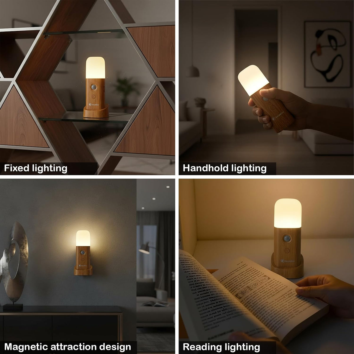 Motion Sensor Night Light, Rechargeable Magnetic LED Lamp, 2 Pack