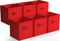 Sorbus Fabric Storage Cubes, 6-Pack Foldable Bins (11 Inch, Red)