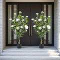 2‑Pack 3FT White Artificial Potted Camellia Tree Home Decor
