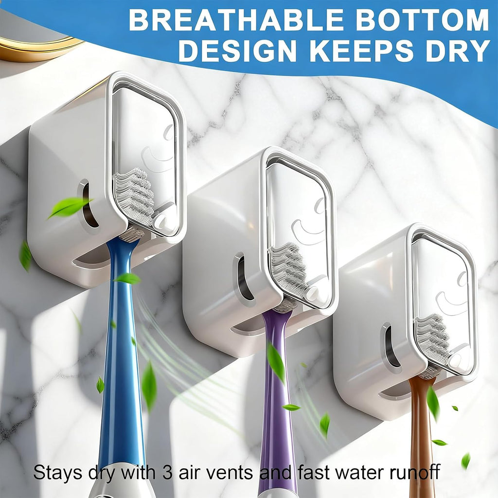 Toothbrush Holders for Bathroom - 3 Pack, Single Slot Space-Saving V2.0