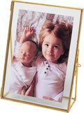5x7 Gold Photo Frame Vintage Style Antique Gold Standing Picture Frames with Pressed Glass, Brass (5 x 7)