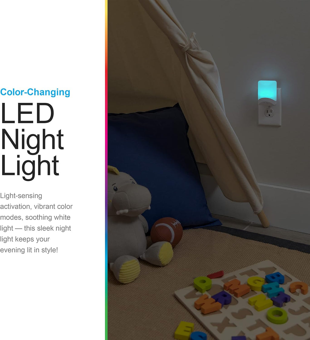 GE Plug in Color Changing Night Light with Dusk to Dawn Sensor, 4 Pack