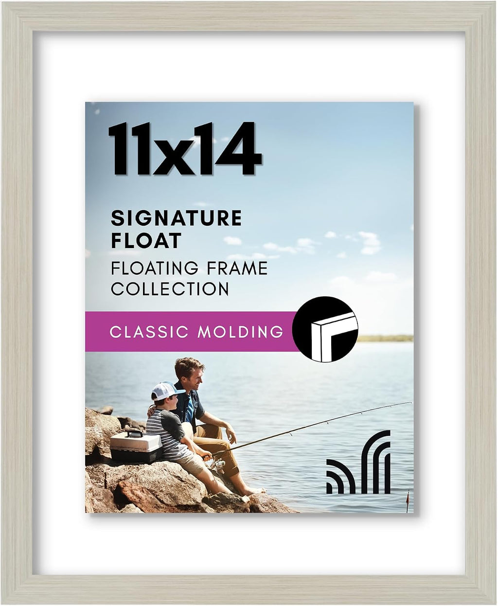 Americanflat 11x14 Floating Picture Frame - Engineered Wood - Light Wood