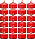 24 Pack Battery Operated Red Flickering Flame LED Tea Lights