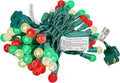BOHON Christmas Lights String 17FT 50 LED Faceted G15 Red White and Green