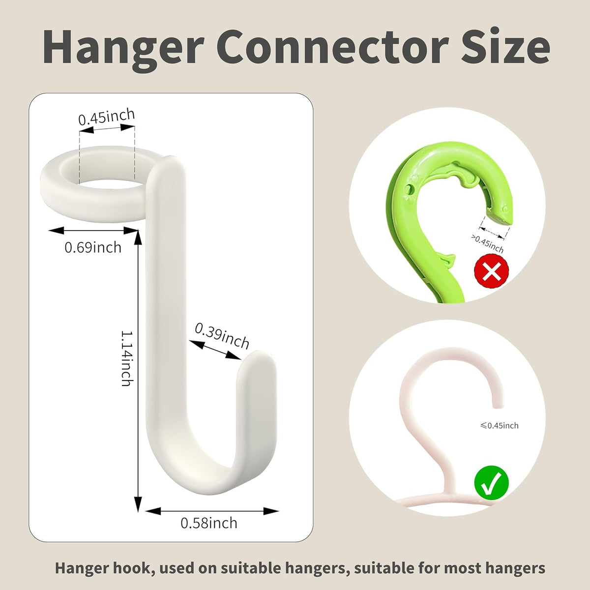 50PCS Hanger Connector Hooks,Space Saving Hangers for Clothes.Hanger Hooks Space Saver. Closet Hangers Connector Hook. College Dorm Essentials,Closet Organizers and Storage