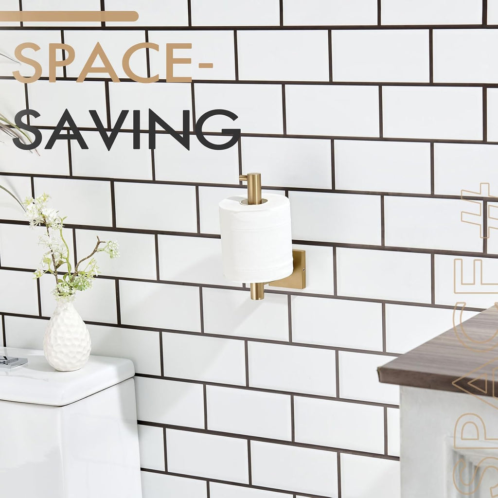 KOKOSIRI Toilet Paper Holder Champagne Bronze Toilet Roll Holder Hold Mega Rolls Kitchen Bathroom Tissue Paper Dispenser Stainless Steel, B2005CPG