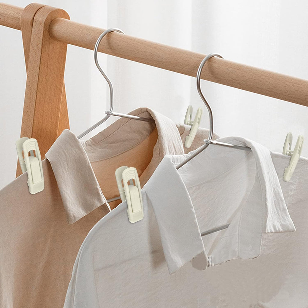 Velvet Hangers Clips, 20 Pack Ivory Pants Hanger Velvet Clips