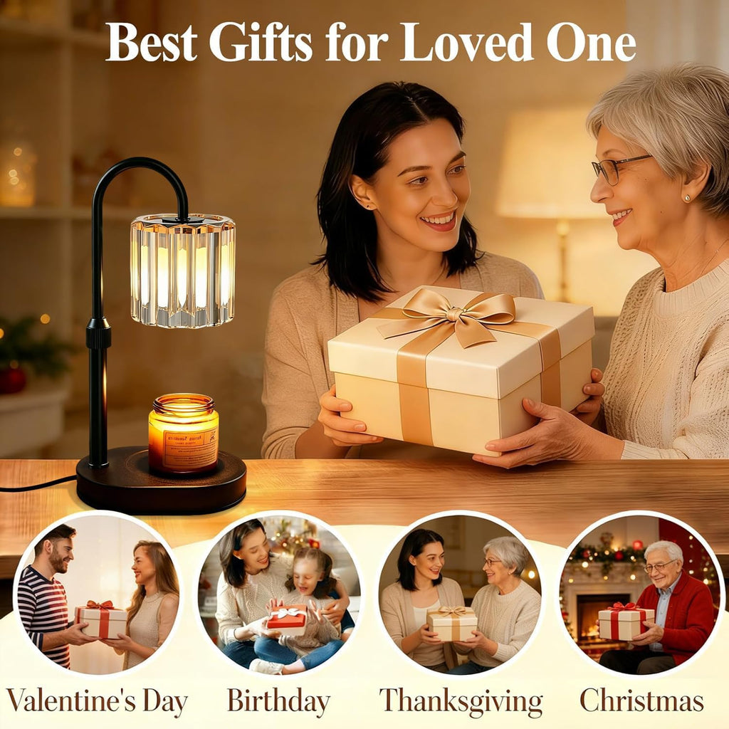 Lukasa Candle Warmer Lamp with Timer, with LED Color Lights, Dimmable, Adjustable Height, House Warming Gifts New Home Decor, Gifts for Women Mom for Birthday Mothers Day Thanksgiving Day Christmas