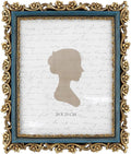 Sunlit Vintage Picture Frame 8x10 Inch, Luxury Antique Photo Frames with Glass Front, Photo Display, Tabletop Wall Hanging, Gift Ideas, Gold and Blue