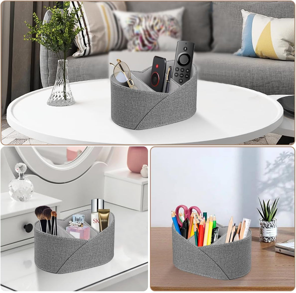 PU Leather TV Remote Control Holder,Pen Caddy/Cup,Art Supplies Organizer
