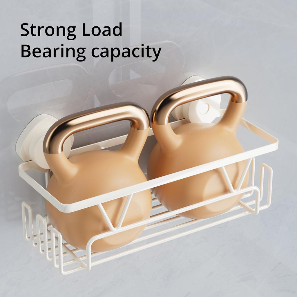 KEGII Suction Cup Shower Caddy, 3 Pack Bathroom Organizer, Off White