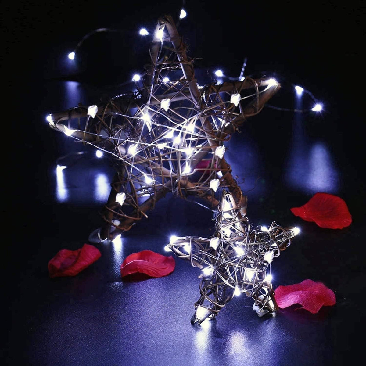 12 Pack Fairy Lights Battery Operated - 7ft 20 LED Twinkle Lights Copper Wire Mini String Lights Firefly Lights for Mason Jars DIY Crafts Christmas Wedding Party Centerpiece Table Decor, Cool White