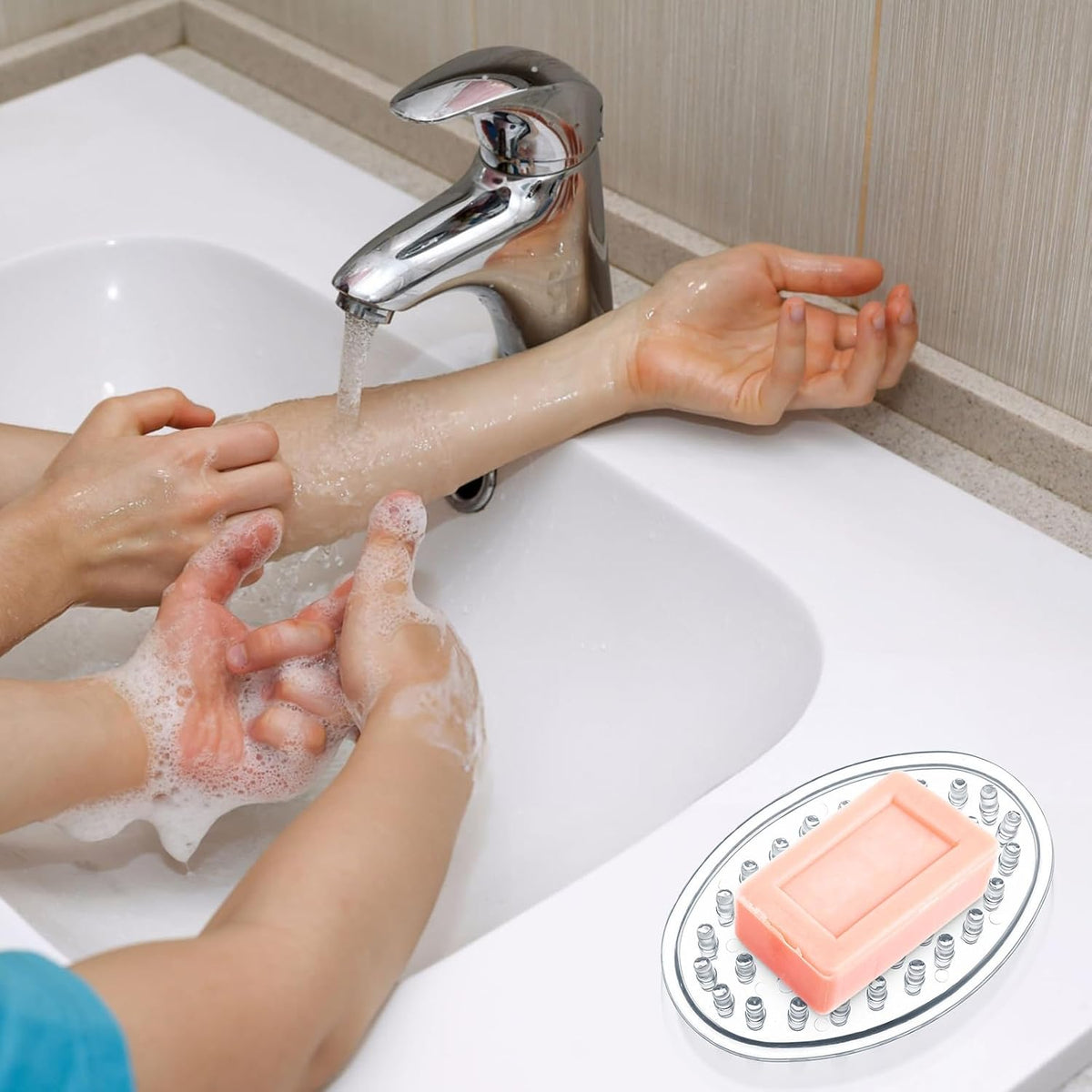 Gjinxi Plastic Soap Dish 2 Pack Clear Soap Dish for Bar Soap Soap Savers