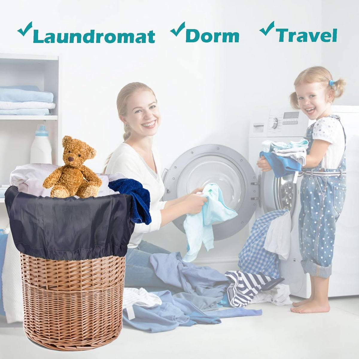 Coomee Heavy Duty Laundry Bag, 2 Pack XXL Nylon Laundry Bags with Straps