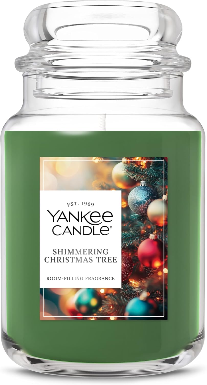 Yankee Candle Shimmering Christmas Tree Scented Candle, 22oz Large Jar