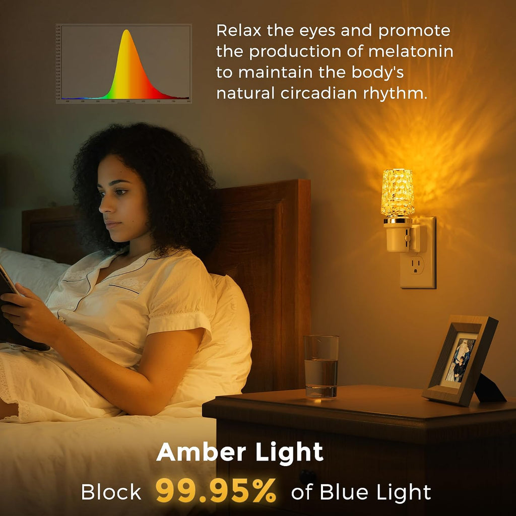 L LOHAS LED Amber Night Light,Yellow Nightlight,Dimmable 100LM,Light Sensor